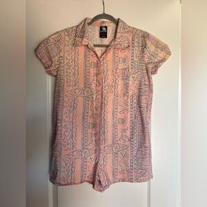 GOTCHA by icons of culture Retro Vintage Neon Pink Romper women’s small skater